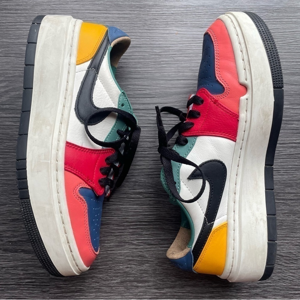 Air Jordan 1 Elevate Low 'Multi-Color' Platform White Red Blue Green 8.5W 7M 7Y - Picture 2 of 10